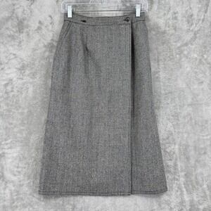 Vintage Harve Benard Skirt Womens Small Plaid Wool Pleated Preppy Modest Midi